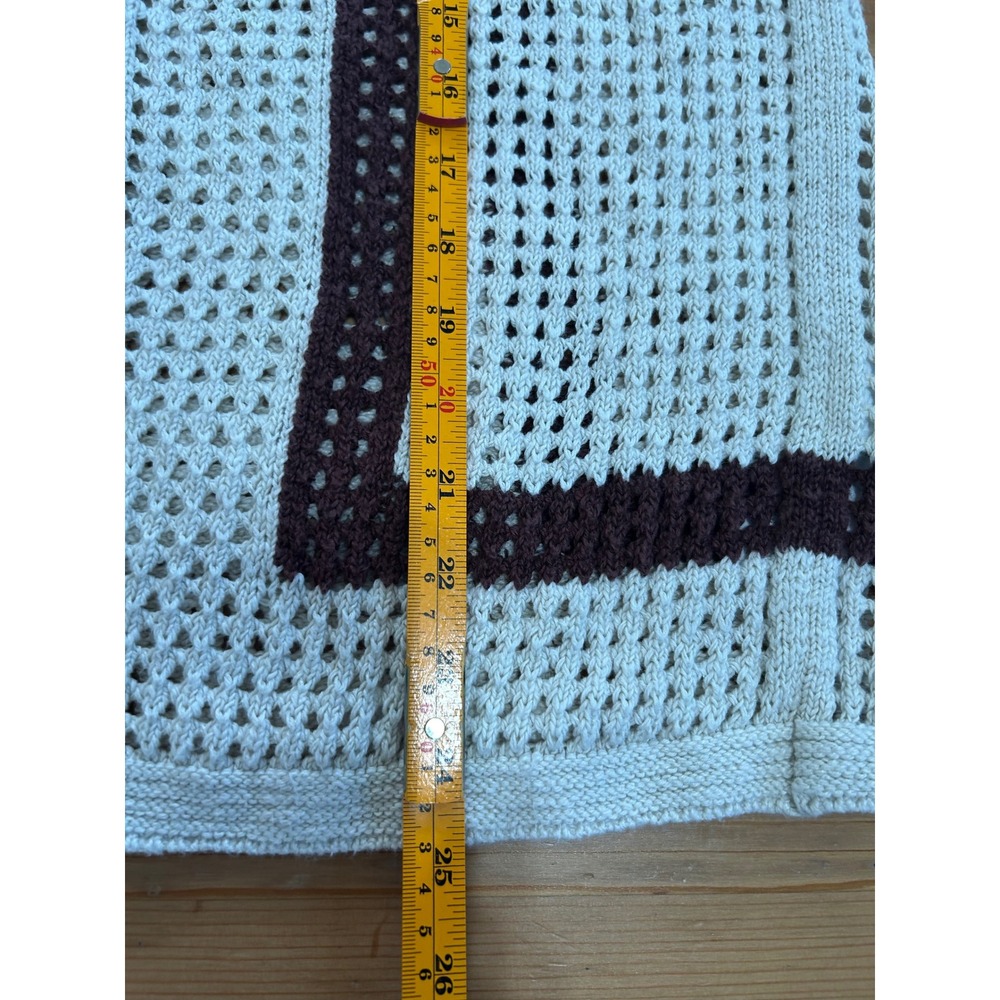 Abercrombie & Fitch Men M Crochet Knit Short Sleeve Button Up Polo Shirt Beach - Picture 3 of 5